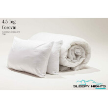 (Single) 4.5 tog duvet/quilt with 2 pillows Non allergenic polypropylene bundle