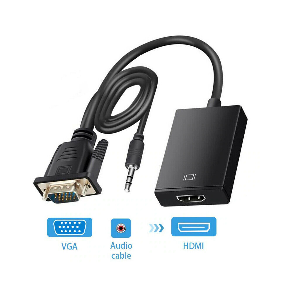 Vga Analog To Hdmi Digital Audio Video Converter Adapter Cable 8800216259771