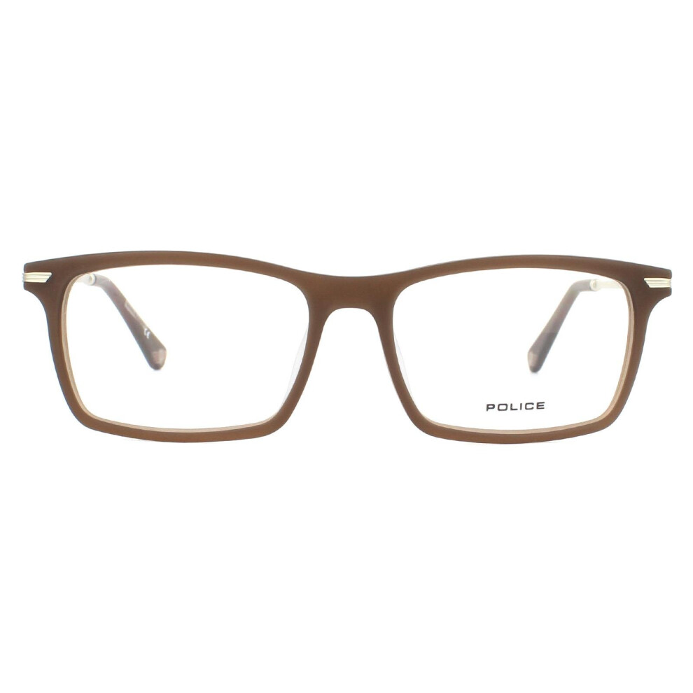 Police Glasses Frames Highway 4 VPL473 6W8M Matte Transparent Havana Men