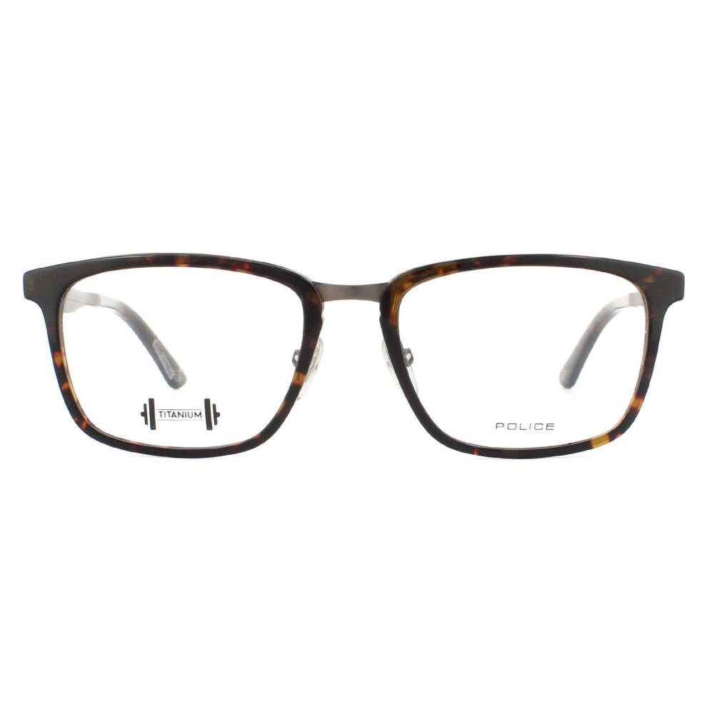 Police Glasses Frames Blackbird Ti 2 Vpl684 0786 Shiny Havana Men