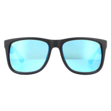 Ray-Ban Sunglasses Justin RB4165F Asian Fit 622/55 Black Rubber Blue Mirror