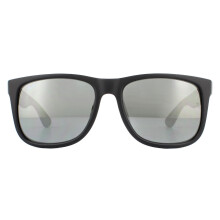 Ray-Ban Sunglasses Justin RB4165F Asian Fit 622/6G Black Rubber Grey Mirror