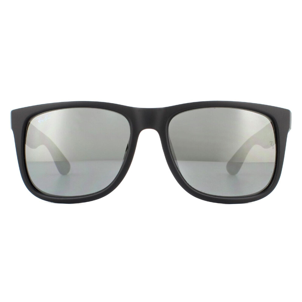 Ray-Ban Sunglasses Justin Rb4165f Asian Fit 622/6G Black Rubber Grey Mirror