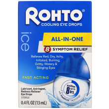 Rohto Ice All-in-One Multi-Symptom Relief Cooling Eye Drops - 0.4 Fl Oz