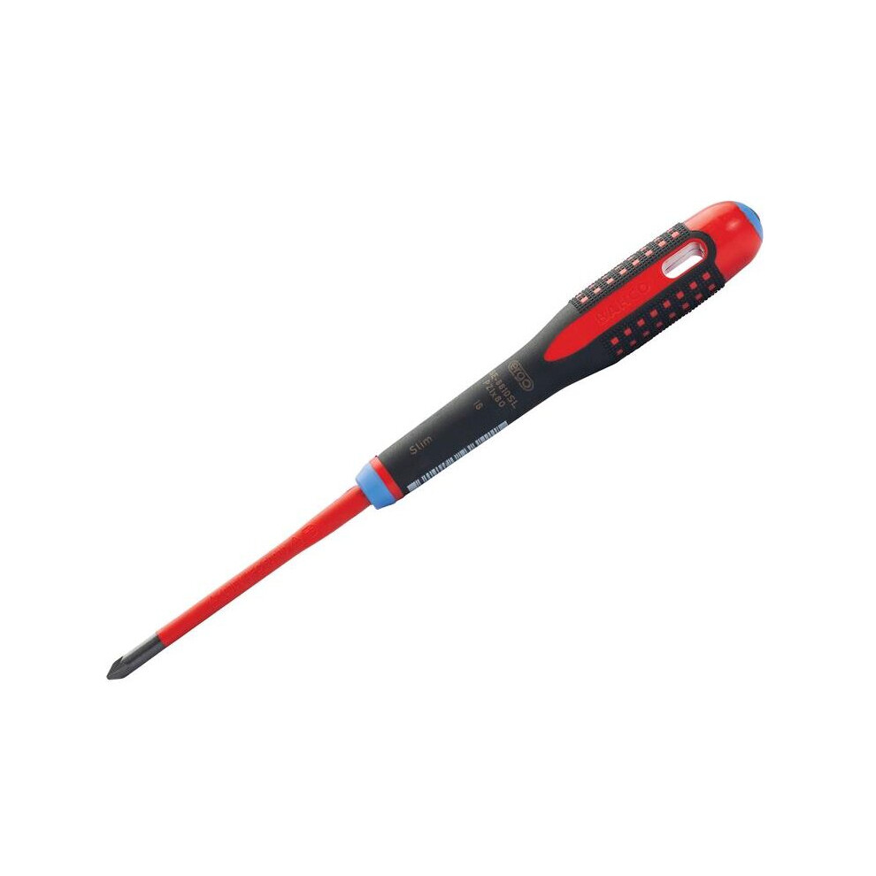 Bahco Ergo Slim Vde Insulated Pozidriv Screwdriver Pz1 X 80Mm Be-8810Sl
