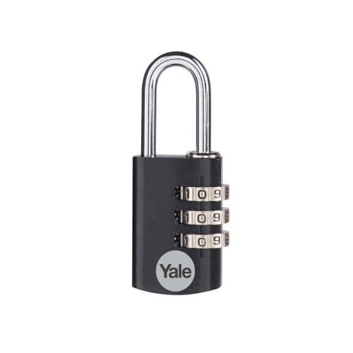 Yale Yale Locks Aluminium Combination Padlock 28mm YE3CB/28/126/1/BK