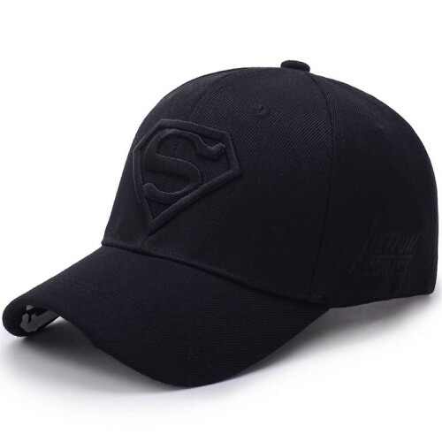 (Black) Superman Cap Snapback Hat Baseball Unisex Caps