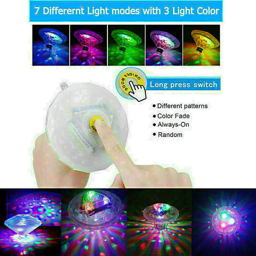 Underwater Hot Tub RGB Colorful LED Floating Bath Lights Lazy Spa Disco Lamp on OnBuy
