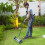 Costway Rolling Grass Lawn Aerator Garden Steel Spike Roller Aluminium Handle 3