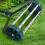 Costway Rolling Grass Lawn Aerator Garden Steel Spike Roller Aluminium Handle 9