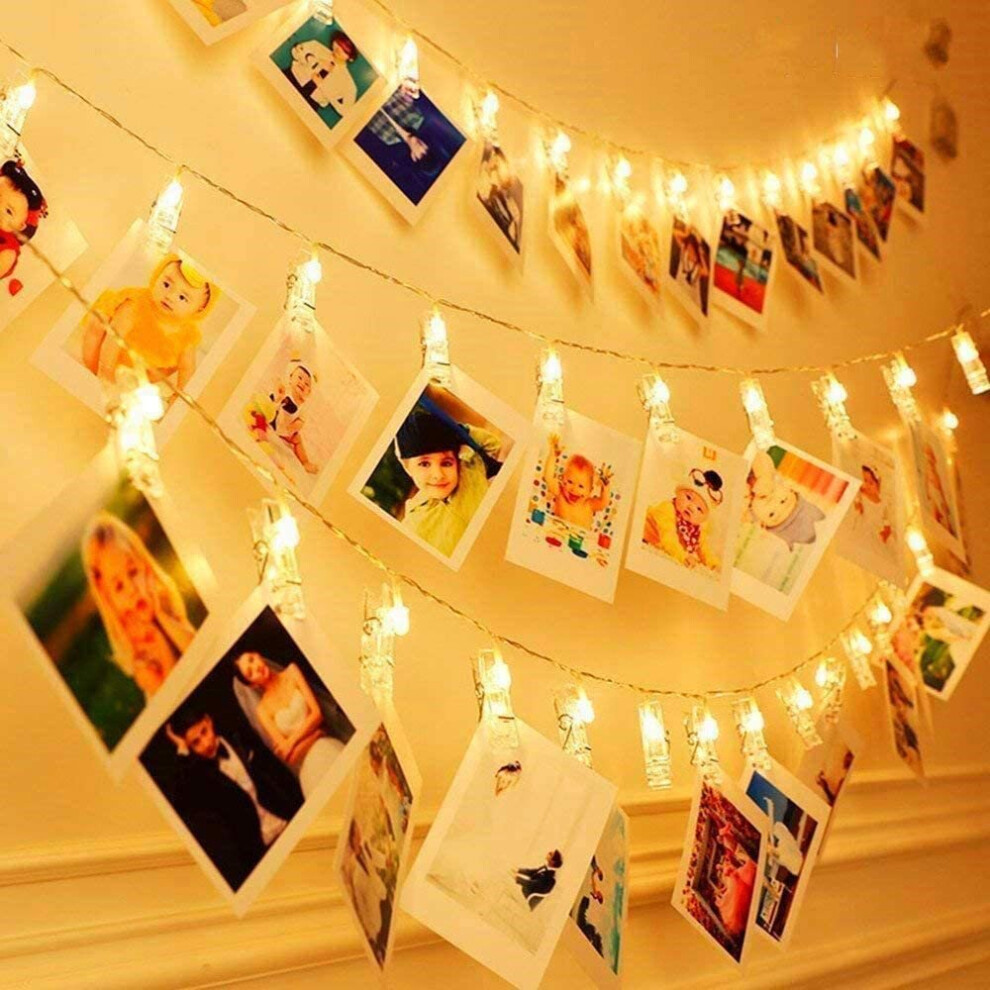 (2M, 20 Lights) LED Photo Clip String Lights Photo Peg Fairy Lights