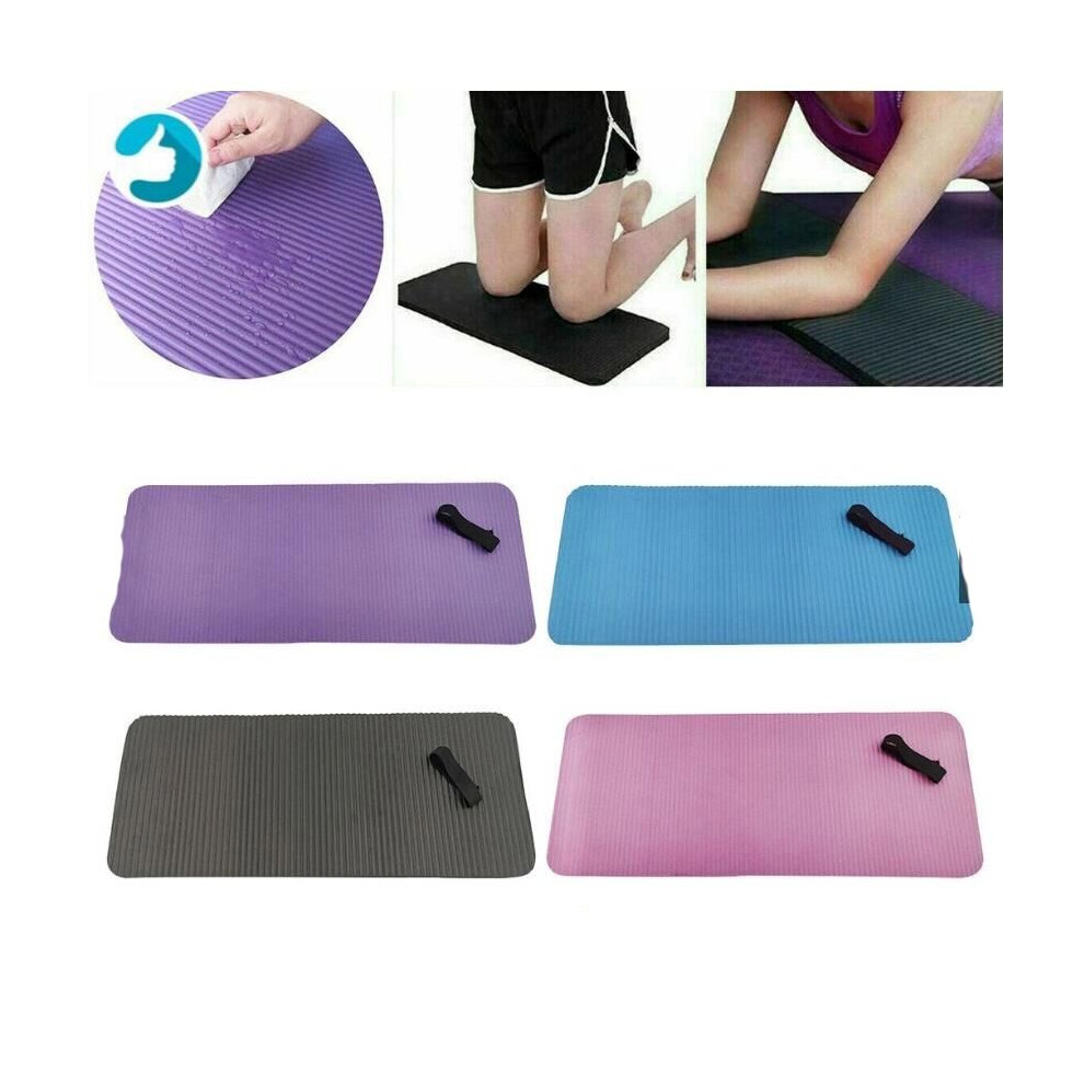 (Purple) 60*25cm*15mm Non-Slip Thick Yoga Mat Gym Exercise Fitness Pilates Sport Workout Mat 