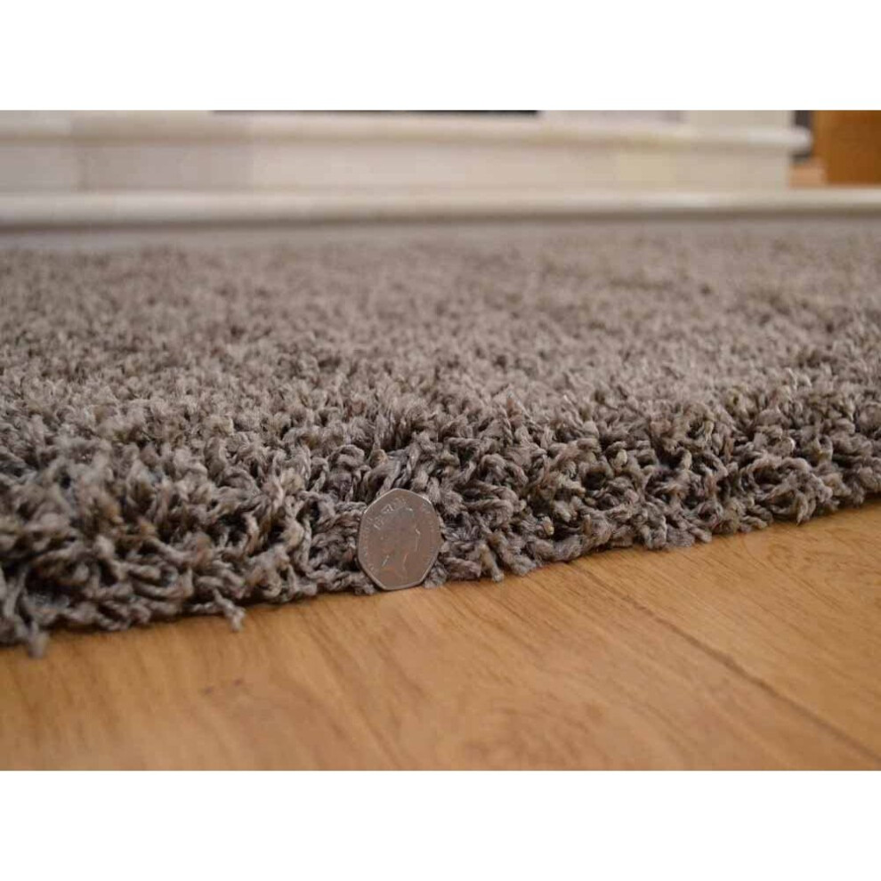 (120cm x 170cm) Abaseen Soft thick shaggy rug available in Taupe