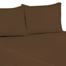 (Chocolate, Single) 100% Polycotton Flat Bed Sheets Percale Super Quality Comfortable & Soft Colourful Collection in All Sizes