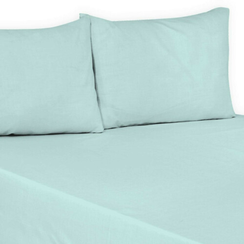 (Duck Egg, King) 100% Polycotton Flat Bed Sheets Percale Super Quality Comfortable & Soft Colourful Collection in All Sizes