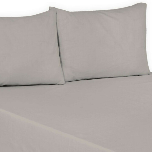 (Grey, King) 100% Polycotton Flat Bed Sheets Percale Super Quality Comfortable & Soft Colourful Collection in All Sizes