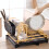 2 Tier Kitchen Dish Drainer Rack with Drip Tray Cutlery Holder Plate 4