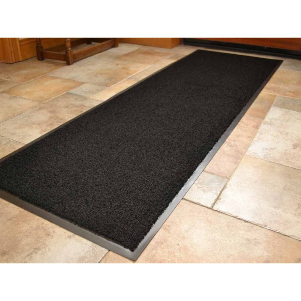 (60cm x 180cm) Abaseen Machine Washable Black Barrier Mat