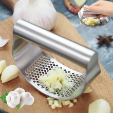 Stainless Steel Curved Garlic Press Chopper Crusher Manual GingerUK