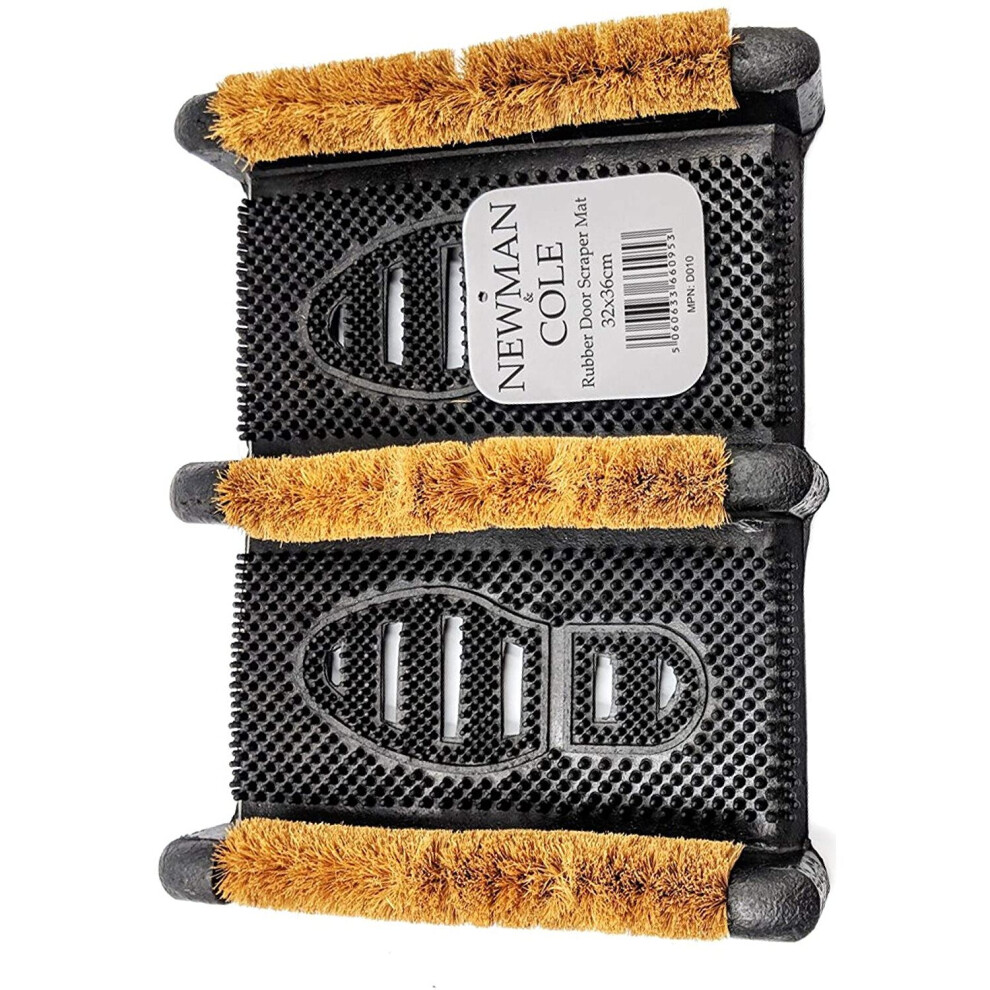 Boot Scraper Mat Rubber Coir Door Mat Outdoor Shoe Cleaner Heavy Duty - Image 2