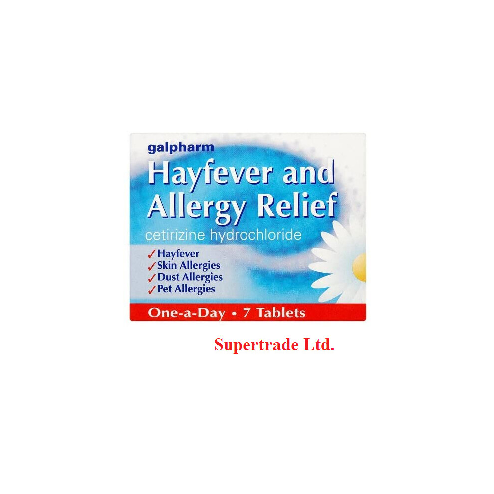 Galpharm Cetirizine Hydrochloride Hayfever & Allergy Relief - 7 Tablets X  2