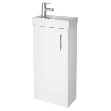 Compact Cloakroom Bathroom 400mm Vanity Unit with Ceramic Basin/Sink