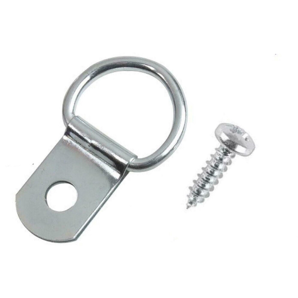 (50) D Rings & Screws Picture Frame Hanging Nickel 2, 10, 20, 50, 100, 500 Framing 636983967872