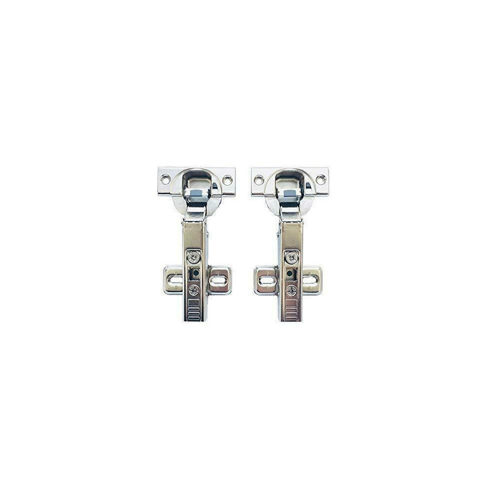 (2) Blum Hinges Soft Close Clip On 71B3550 & 173L6100 Mount Plate 110 Degree Overlay