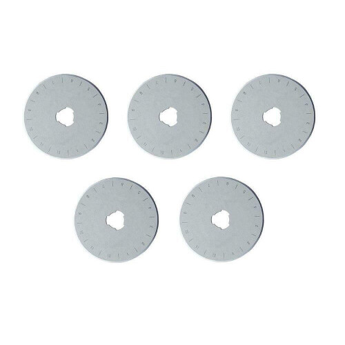 45mm Rotary Cutter Blades x 5 Pack for Olfa Etc by Taskar 1
