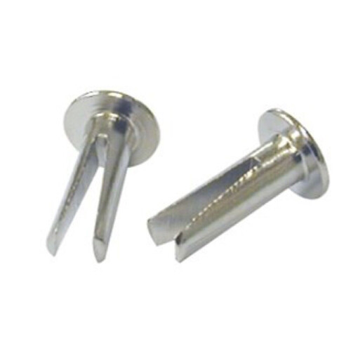 (1000) Bifurcated Rivets Split Leg Nickel Plated 3/8" x No 11