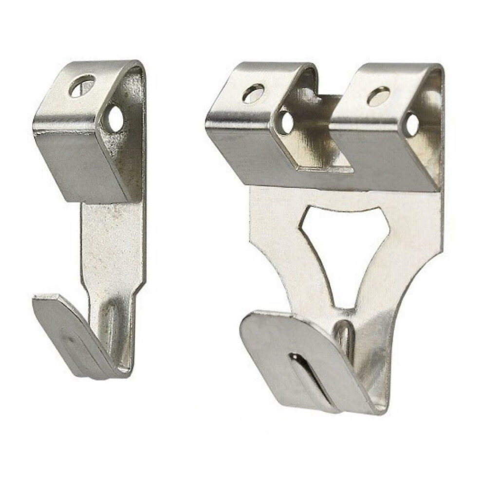 (10, Single Nail) Silver Picture Wall Hooks Decorative Zinc Single/Double 1, 3, 10, 25, 100 Chrome