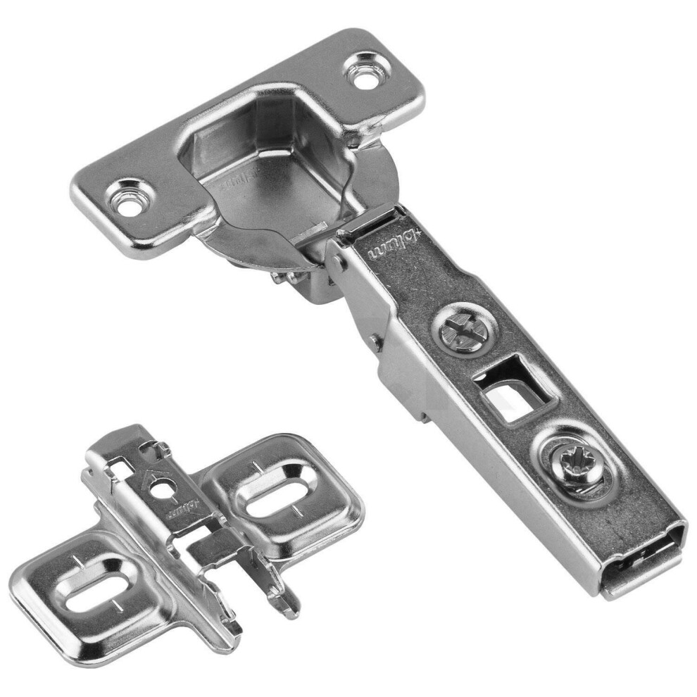 (2) Blum Hinges Clip On 71M2550 & 173L6100 Mount Plate 100 Degree Overlay 636983970872