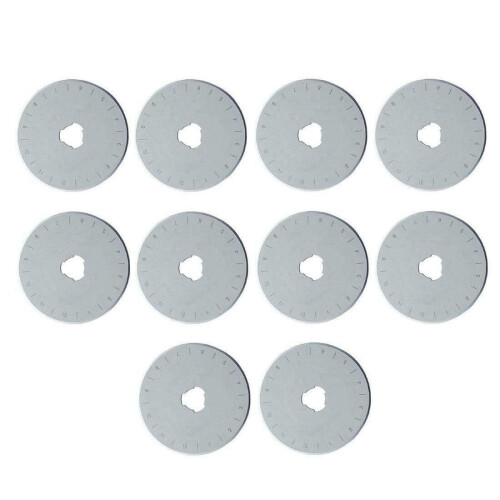 45mm Rotary Cutter Blades x 10 Pack for Olfa Etc by Taskar 1