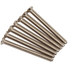 (2) Flat Head Electrical Screws 40mm Long Flat Plate Sockets M3.5 3.5mm Chrome