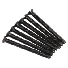 (2) Flat Head Electrical Screws 40mm Long Flat Plate Sockets M3.5 3.5mm Black Nickel