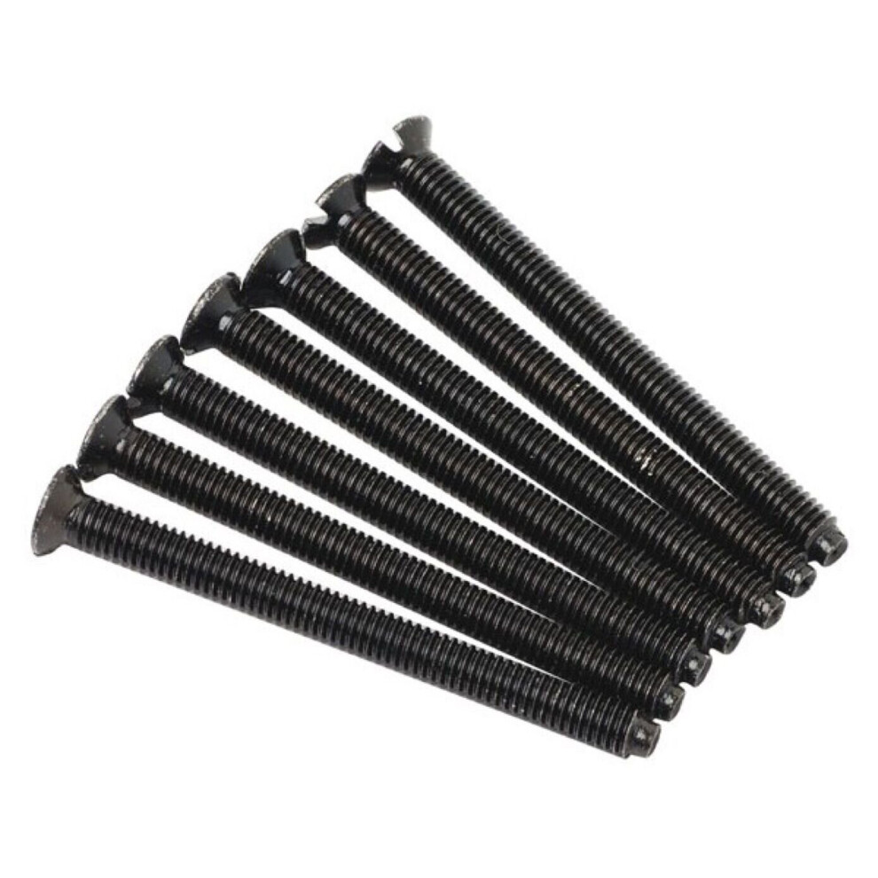 (2) Flat Head Electrical Screws 40mm Long Flat Plate Sockets M3.5 3.5mm Black Nickel