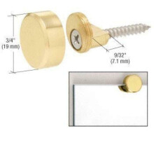 CRL Polished Brass Round Mirror Edge Fixings Clips Brackets x 4 6mm