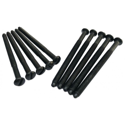 (10) Black Nickel Long Electrical Screws 50mm M3.5 3.5mm
