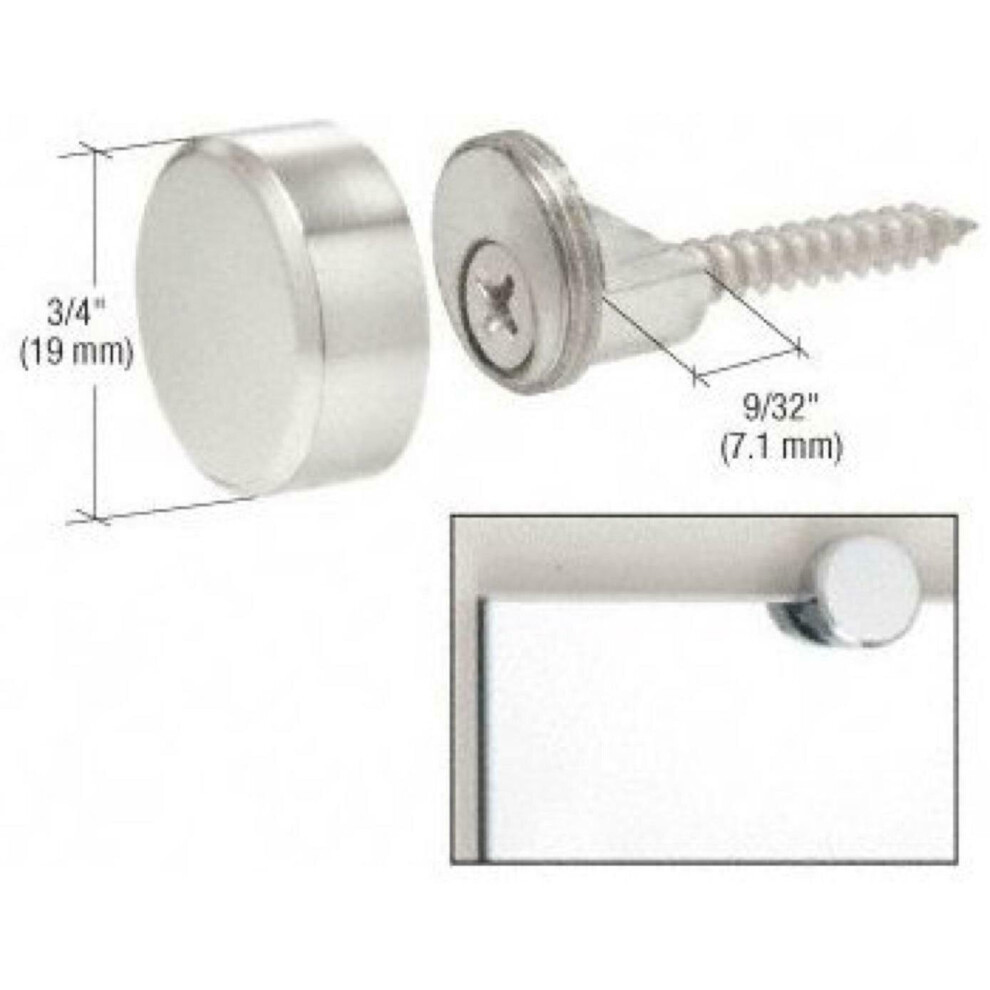CRL Chrome Brass Round Mirror Edge Fixings Clips Brackets x 4 6mm