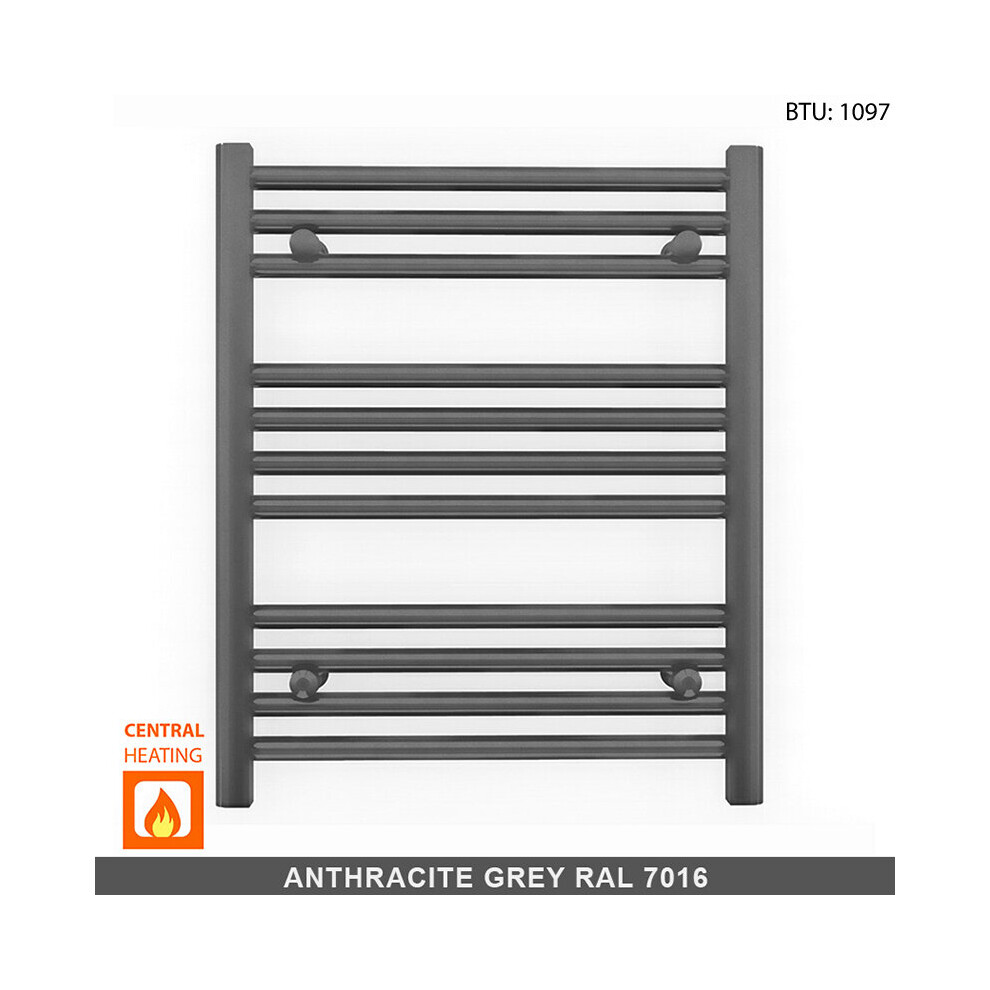 (600 X 600Mm High (Btu: 1097)) Anthracite Bathroom Heated Towel Rail Radiators 7427268759755