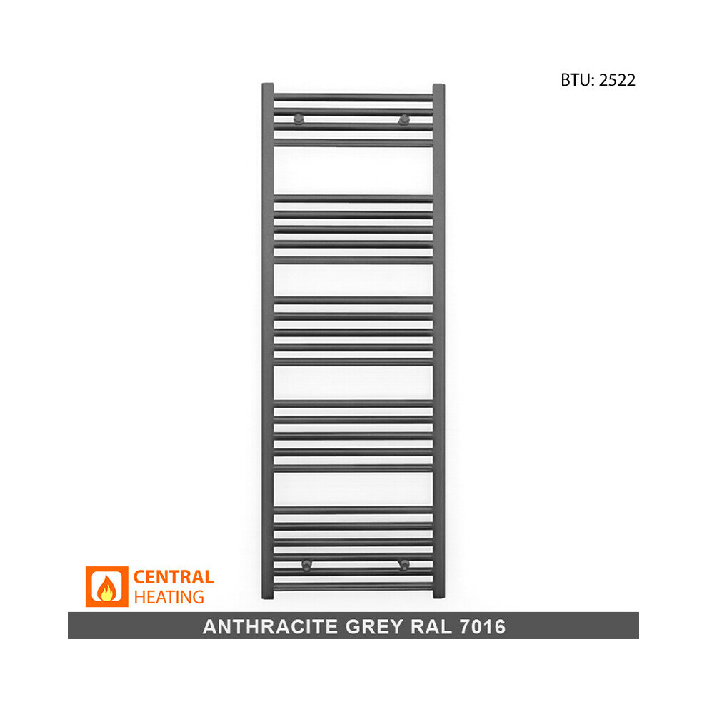 (600 X 1400Mm High (Btu: 2522)) Anthracite Bathroom Heated Towel Rail Radiators 7427268759793
