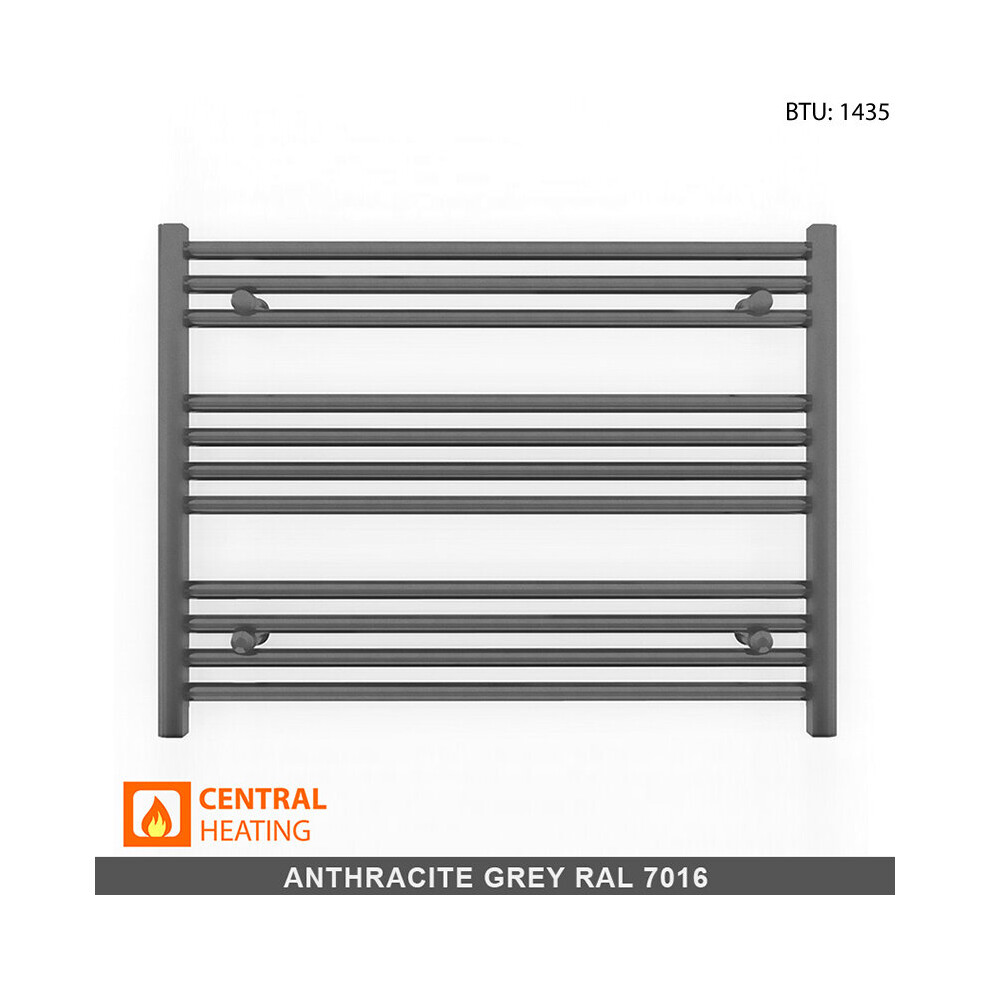 (900 X 600Mm High (Btu: 1435)) Anthracite Bathroom Heated Towel Rail Radiators 7427268759847