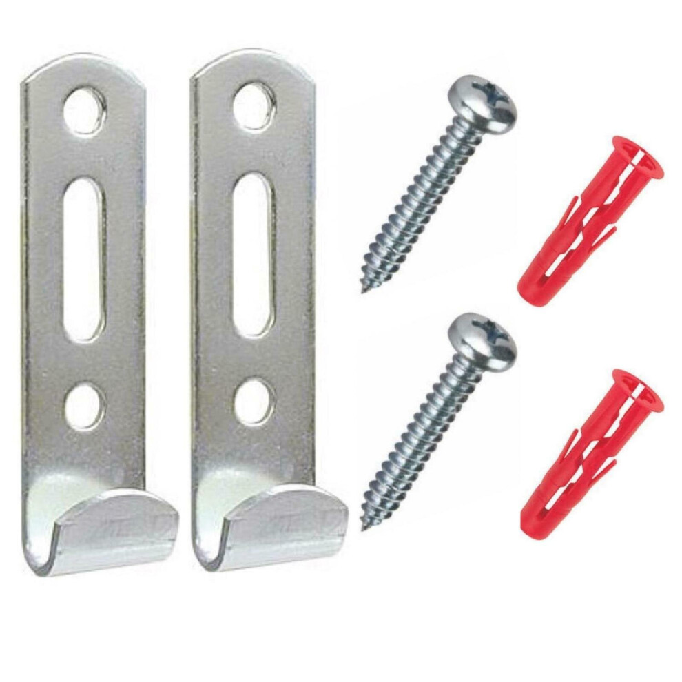 (5) Heavy Duty Picture J Wall Picture Hooks Mirror Hanger Frame Hanging Screws