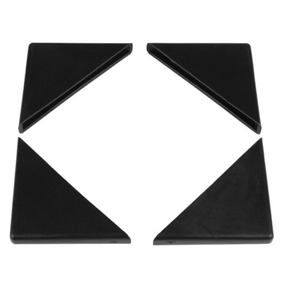 (4) Glass Corner Protectors 4mm Black Plastic x 4 to 500