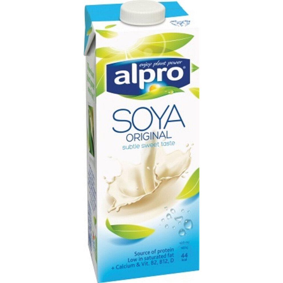 Alpro Sweetened Soya Milk Alternative Cartons - 8X1ltr