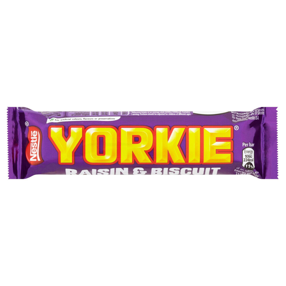 Nestle Yorkie Raisin & Biscuit Chocolate Bars - 24x44g