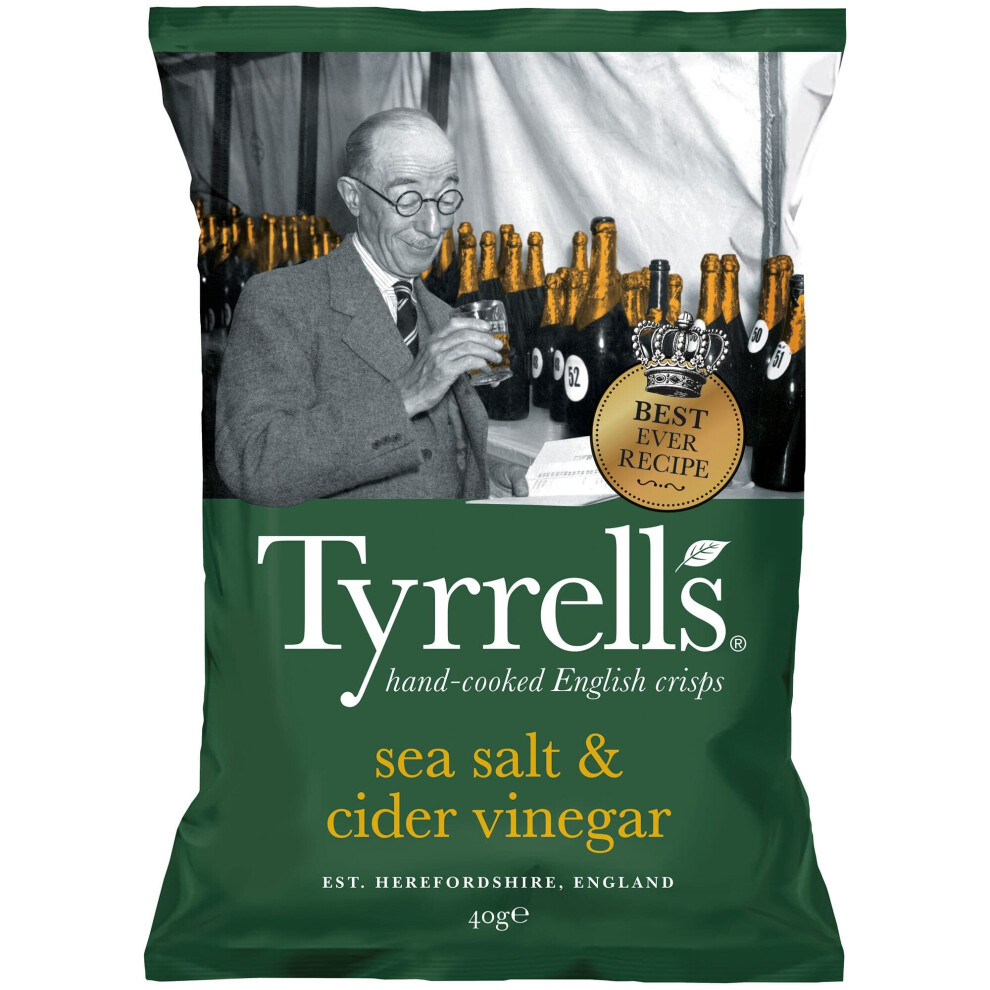 Tyrrells Sea Salt & Cider Vinegar Crisps - 24X40g
