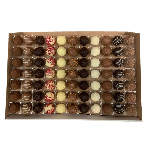 Lessiters Hand Finished Swiss Chocolate Truffles – UK Made, 77-Piece Assortment (1kg), 11 Flavours