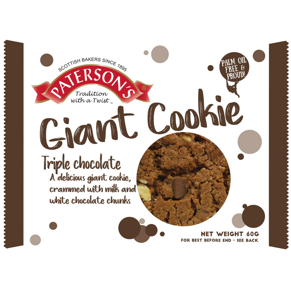 Paterson's Giant Triple Chocolate Cookies - 18x60g