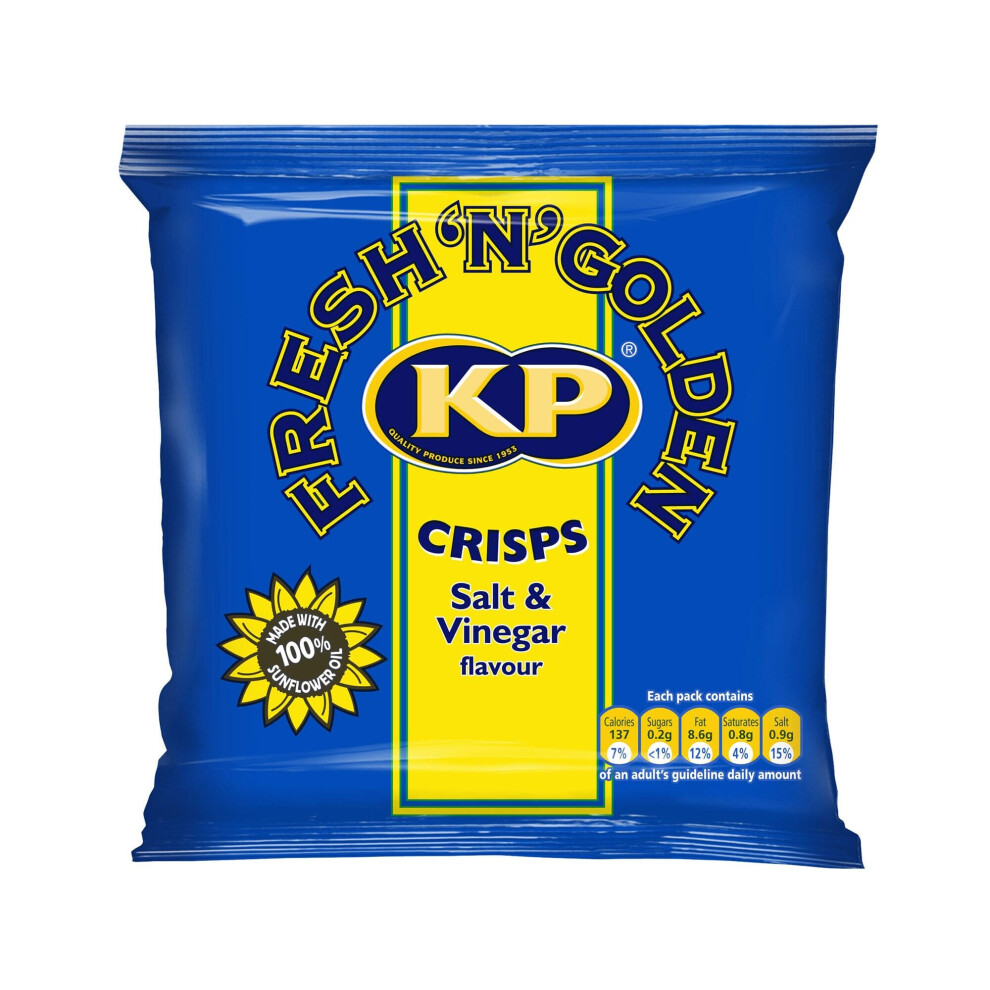 KP Salt and Vinegar Crisps - 48x25g